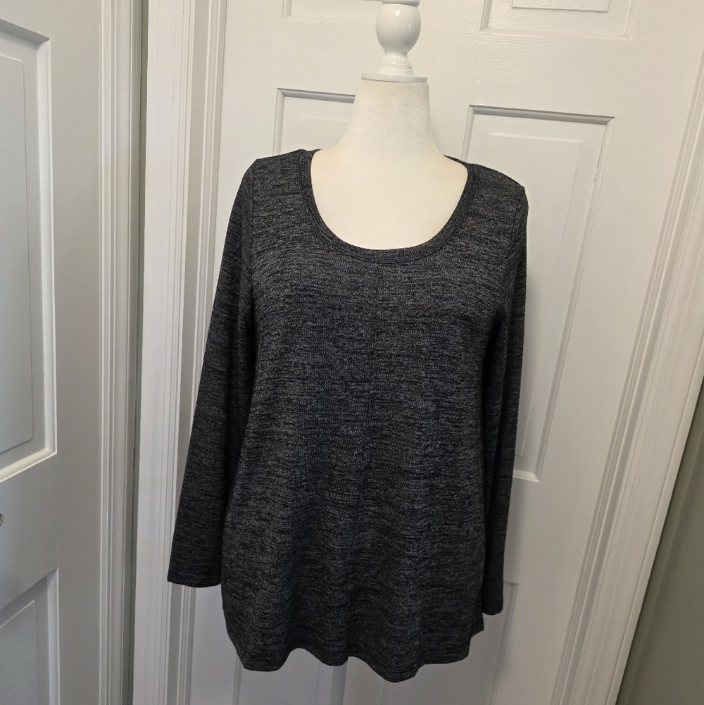 Jones New York Soft Marled Knit Tunic Size XL Charcoal In Color